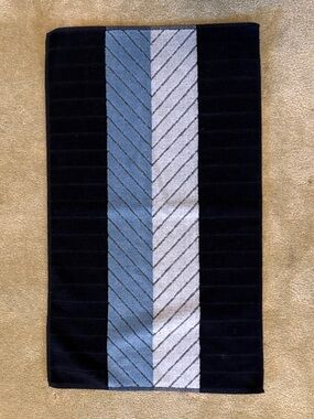 Vintage Fieldcrest Hand Towel Navy Slate Blue Stripe